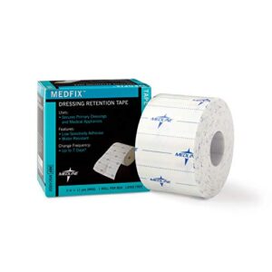 medline medfix dressing retention tape with s-release liner, secures primary dressings and medical appliances, 2″ x 11 yd