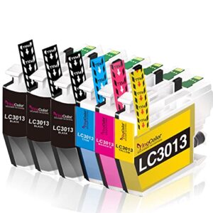 yingcolor compatible lc3013 ink cartridge bk/c/m/y replacement for brother lc3013 use for brother mfc-j895dw mfc-j497dw mfc-j491dw mfc-j690dw printer (3bk, 1c, 1m, 1y, 6pk)
