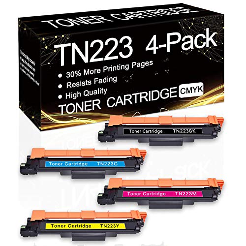 4 Pack (1BK+1C+1M+1Y) TN-223 Compatible Toner Cartridge Replacement for Brother HL-3210CW HL-3230CDW HL-3270CDW HL-3230CDN MFC-L3770CDW MFC-L3710CW MFC-L3750CDW DCP-L3510CDW Printer, by SinaToner.