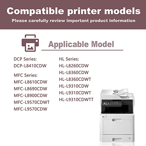 HIYOTA TN-433 Black Toner Cartridge 1-Pack TN 433 TN433 Replacement for Brother HL-L8260CDW L8360CDW L8360CDWT L9310CDWT L9310CDWTT DCP-L8410CDW MFC-L8610CDW L8690CDW L9570CDWT L9570CDW Printer Toner