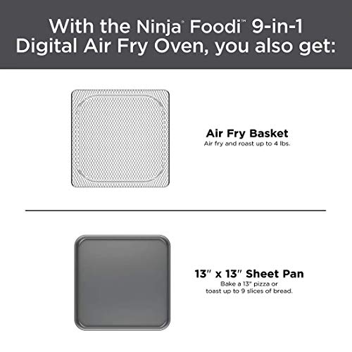 Ninja Foodi 9-in-1 Digital Air Fry Oven Air Fry, Air Roast, Air Broil, Bake, Bagel, Toast, Dehydrate, Keep Warm, and Reheat - Stainless Steel