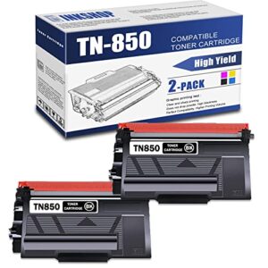 tn850 compatible tn-850 black high yield toner cartridge replacement for brother tn-850 dcp-l5500dn mfc-l6700dw mfc-l6750dw hl-l6250dw hl-l6300dw toner.(2 pack)
