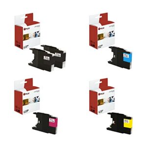 laser tek services compatible ink cartridge replacement for brother lc-75 lc75bk lc75c lc75m lc75y works with brother mfcj6510dw j6710dw printers (black, cyan, magenta, yellow, 5 pack)