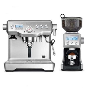 breville dynamic duo dual boiler espresso machine and smart grinder pro package, stainless steel – bep920bss