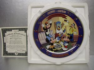 bradford exchange~premier plate in mickey and minnie: through the years plate collection “mickey’s birthday party” 1942
