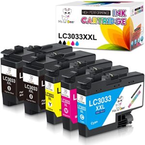ms deer compatible lc3033 bk/c/m/y ink cartridges replacement for brother lc3033xxl lc 3033 xxl lc3035 3035 super high yield work for brother mfc-j995dw mfc-j805dw mfc-j815dw mfcj995dw printer 5 pack