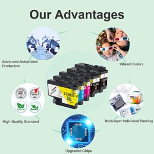 MS DEER Compatible LC3033 BK/C/M/Y Ink Cartridges Replacement for Brother LC3033XXL LC 3033 XXL LC3035 3035 Super High Yield Work for Brother MFC-J995DW MFC-J805DW MFC-J815DW MFCJ995DW Printer 5 Pack