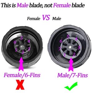 [Upgrade ] 7-Fins Male Ninja Blender Blade Replacement Parts Compatible with Auto iQ Blender [4 Inch Male 7 Fins ONLY]