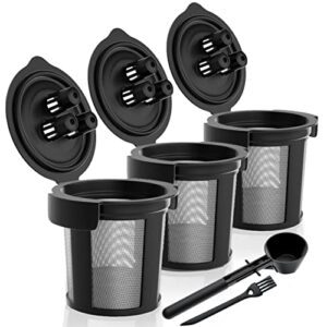 3 ninja reusable coffee filter pods for ninja dual brew coffee maker – includes scoop funnel – for ninja coffee maker dualbrew pro, cfp201 cfp301 cfp400 – reusable k cups for ninja coffee brewer