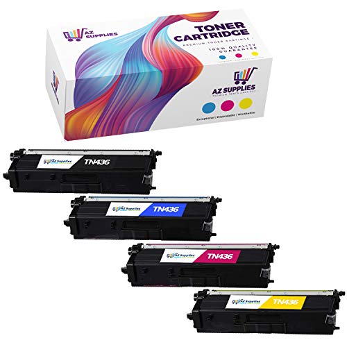 AZ Compatible Toner Cartridge Replacement for Brother TN436 use in HL-L8360CDW HL-L8360CDWT HL-L9310CDW MFC-L8900CDW MFC-L9570CDW (Black, Yellow, Cyan, Magenta, 4-Pack)