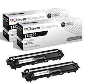 cs compatible toner cartridge replacement for brother tn221 tn-221 tn-221bk 2 black dcp-9020cdn 9020cdw hl-3140cdw 3150cdw mfc-9130cw 9330cdw 9340cdw 9140cdn 9330cw black
