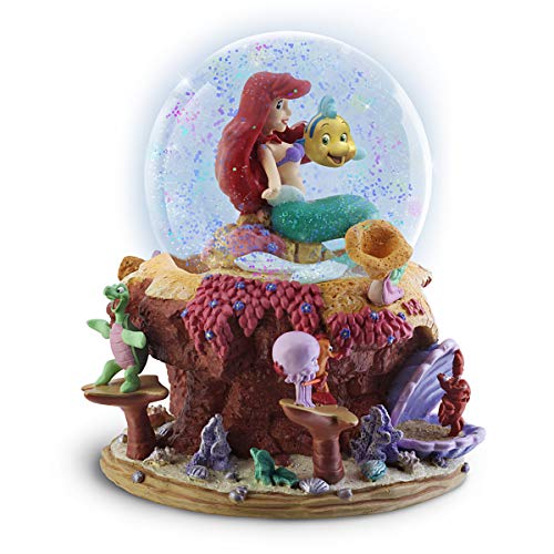 Disney The Little Mermaid Ariel and Flounder Musical Glitter Globe