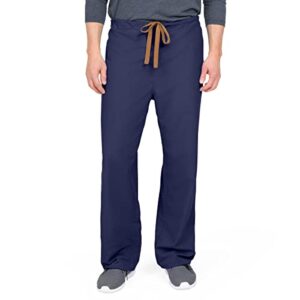 medline performax unisex reversible front-drawstring scrub pants, navy, size medium, regular inseam