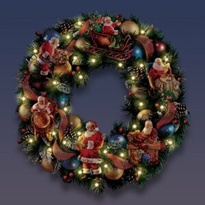 The Bradford Exchange Santa's Busy Season Illuminated Christmas Wreath