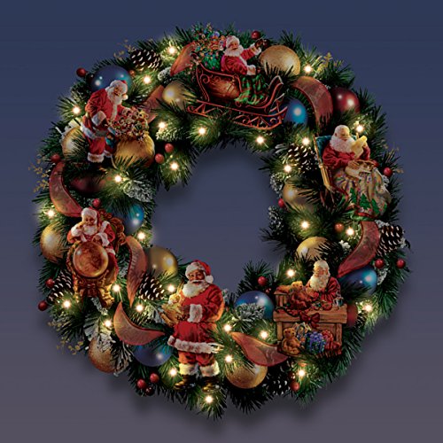 The Bradford Exchange Santa's Busy Season Illuminated Christmas Wreath