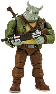 the loyal subjects bst axn teenage mutant ninja turtles rocksteady 5″ action figure with accessories, multicolored