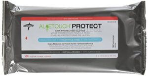 medline aloetouch protect dimethicone skin protectant wipes, hypoallergenic, fragrance-free, 24 count (pack of 24)