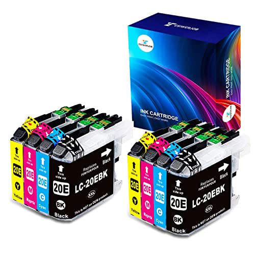 Esiwerjob Compatible Ink Cartridge Replacement for Brother LC20E LC 20E XXL Use with MFC-J985DW MFC-J775DW MFC J775DW XL MFC J985DW XL MFC-J5920DW MFC J5920DW (8 Pack)