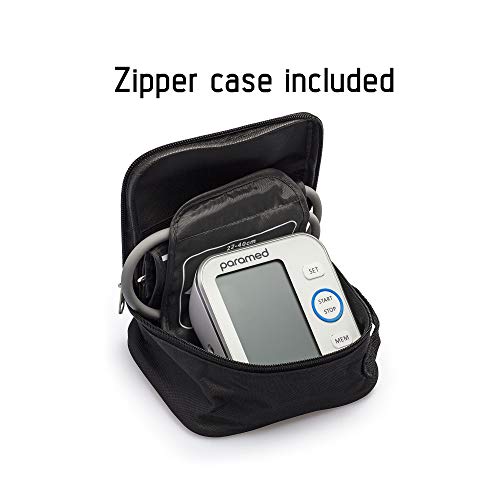 Paramed Blood Pressure Monitor - Bp Machine - Automatic Upper Arm Blood Pressure Cuff 8.7-15.7 inches - Large LCD Display 120 Sets Memory - Device Bag & Batteries Included