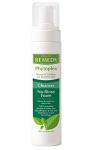 medline remedy phytoplex hydrating cleansing foam, no-rinse body wash and shampoo, paraben and sulfate-free, 8 fl oz