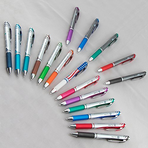 Pentel EnerGel RTX Retractable Liquid Gel Pen, (0.7mm) Metal Tip, Medium Line,Assorted Ink, 8-Pk (BL77BP8M1)