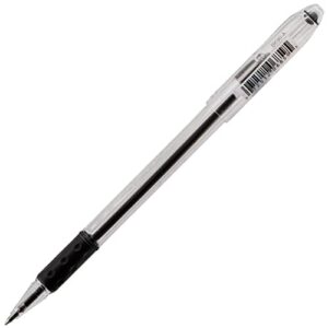 Pentel® R.S.V.P.® Ballpoint Pens, Fine Point, 0.7 mm, Clear Barrel, Black Ink, Pack Of 12