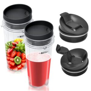 16oz blender cup set compatible with ninja replacement parts single serve cup with lid and seal lid compatible with nutri ninja series bl770 bl780 bl660 bl740 bl810 blenders