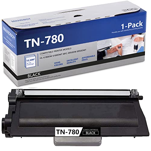 MANDBOY Compatible Replacement for Brother TN-780 TN780 Super High Yield Toner-Cartridge (Black), Work with HL-6180DW 6180DWT MFC-8950DW 8950DWT Printer Cartridge, 1-Pack