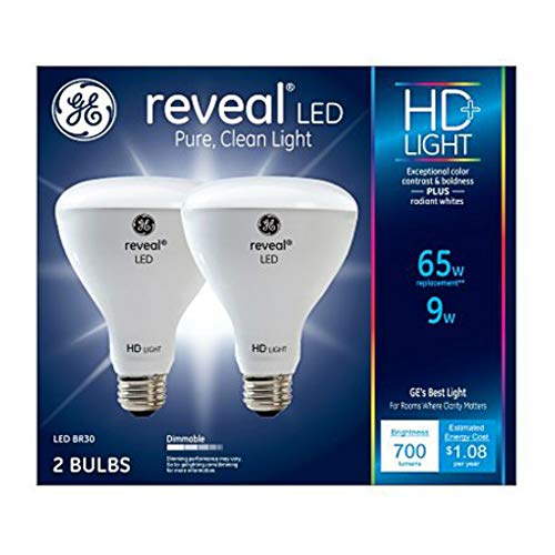 GE Lighting 30691 Reveal HD+ LED Light Bulbs, 700 Lumens, 9-Watts, 2-Pk. - Quantity 1 (n/a)