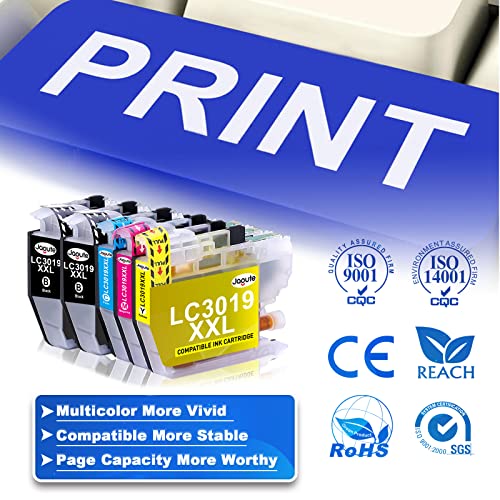 Jagute LC3019 Compatible Ink Cartridge Replacement for Brother LC3019 LC3019 XXL Work for Brother MFC-J5330DW MFC-J6530DW MFC-J6730DW MFC-J6930DW MFC-J6530DW MFC-J5335DW(2Black/Cyan/Magenta/Yellow)