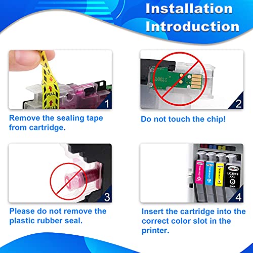 Jagute LC3019 Compatible Ink Cartridge Replacement for Brother LC3019 LC3019 XXL Work for Brother MFC-J5330DW MFC-J6530DW MFC-J6730DW MFC-J6930DW MFC-J6530DW MFC-J5335DW(2Black/Cyan/Magenta/Yellow)