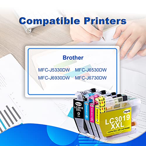 Jagute LC3019 Compatible Ink Cartridge Replacement for Brother LC3019 LC3019 XXL Work for Brother MFC-J5330DW MFC-J6530DW MFC-J6730DW MFC-J6930DW MFC-J6530DW MFC-J5335DW(2Black/Cyan/Magenta/Yellow)