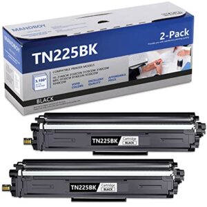 alumuink compatible tn225 toner cartridges high yield replacement for brother tn225bk black toner cartridge (2-pack)