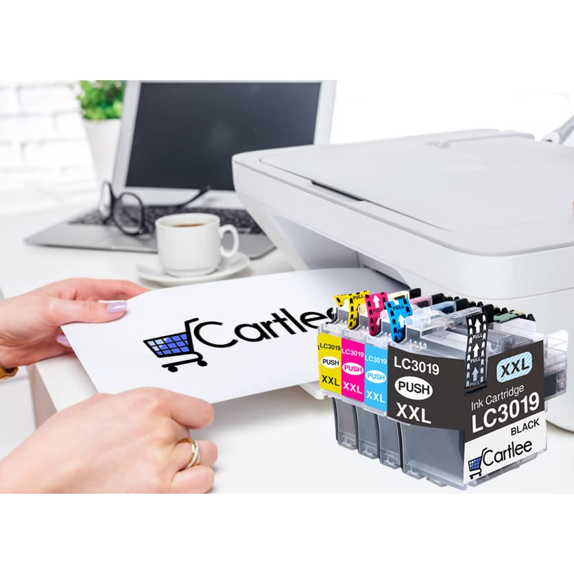 Cartlee 4 Compatible Ink Cartridges Replacement for Brother LC3019 XXL Super High Yield for MFC-J5330DW MFC-J6530DW MFC-J6930DW MFC-J6730DW 3019XXL LC Printer (1 Black, 1 Cyan, 1 Magenta, 1 Yellow)