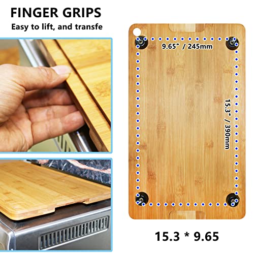 ANFU Cutting Boards Compatible with Breville BOV800XL/845BSS/860BSS, Butcher Block for Toaster Smart Oven Pro Air Fryer, Increates Storage space and Protects Cabinets (17.8x10.8 inch)