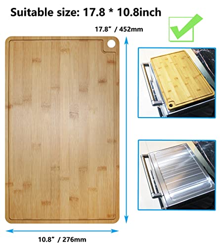 ANFU Cutting Boards Compatible with Breville BOV800XL/845BSS/860BSS, Butcher Block for Toaster Smart Oven Pro Air Fryer, Increates Storage space and Protects Cabinets (17.8x10.8 inch)