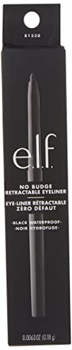e.l.f. No Budge Retractable Eyeliner, Creamy, Ultra-Pigmented & Waterproof, Creates Bold & Defined Lines, Vegan & Cruelty-Free, Black 0.006 Oz