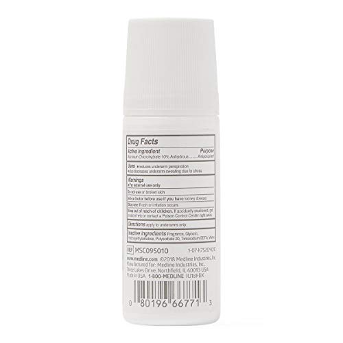 Medline MSC095010 Med Spa Roll On Antiperspirant/ Deodorant,1.5 OZ