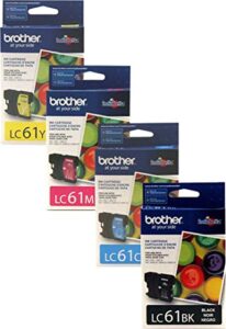 brother lc61 (lc-61) color (bk/c/m/y) ink cartridge 4-pack