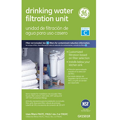 GE Water Filter System for Entire Home | Water Filtration System Reduces Lead, Asbestos & More | Install Kit & Accessories Included | Replace Filters (FXUTC, FXULC, FXUVC) Every 6 Months | GX1S01R