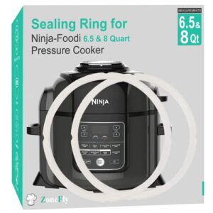 original ninja foodi sealing ring silicone gasket for ninja foodi fd401/fd302/os401/os301/op401/op302 pressure cooker 6.5 qt and 8 quart replacement gasket air fryer parts – 2 pack