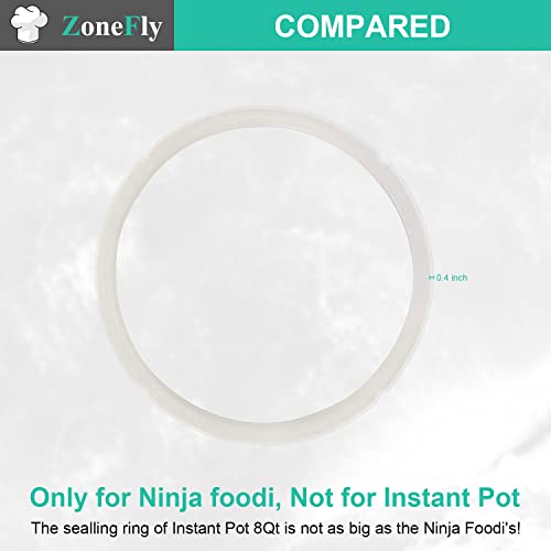 Original Ninja Foodi Sealing Ring Silicone Gasket for Ninja Foodi FD401/FD302/OS401/OS301/OP401/OP302 Pressure Cooker 6.5 Qt and 8 Quart Replacement Gasket Air Fryer Parts - 2 Pack