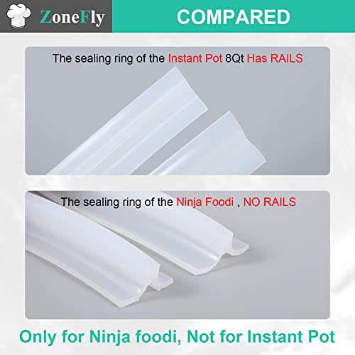 Original Ninja Foodi Sealing Ring Silicone Gasket for Ninja Foodi FD401/FD302/OS401/OS301/OP401/OP302 Pressure Cooker 6.5 Qt and 8 Quart Replacement Gasket Air Fryer Parts - 2 Pack