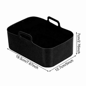 2pcs Air Fryer Silicone Pot for Ninja Foodi Dual DZ201,Reusable Air Fryer Silicone Liners,Rectangle Air Fryer Basket 8QT, Air fryer Accessories (2PCS, black)