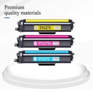 TN227 Compatible TN227C TN227M TN227Y High Yield Toner Cartridge Replacement for Brother MFC-L3770CDW Printer Toner (1C+1Y+1M).