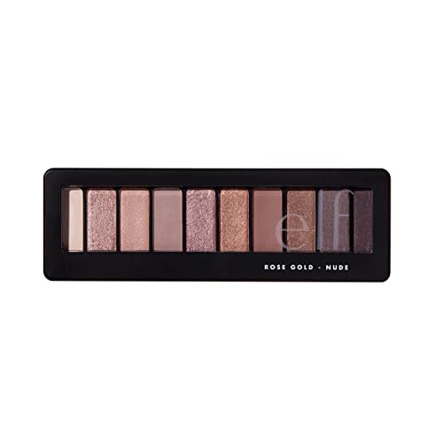 e.l.f. Cosmetics Rose Gold Eyeshadow Palette, 10 Shades For Shading, Highlighting & Defining The Eyes, Vegan & Cruelty-Free, Nude Rose Gold, 0.49 Oz