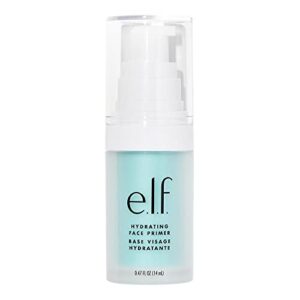 e.l.f, hydrating face primer, lightweight, long lasting, creamy, hydrates, smooths, fills in pores and fine lines, natural matte finish, infused with vitamin e, 0.47 oz