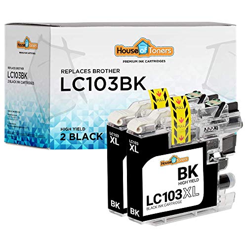 HouseofToners Compatible Ink Cartridge Replacements for Brother LC103BK (2 Black, 2-Pack)