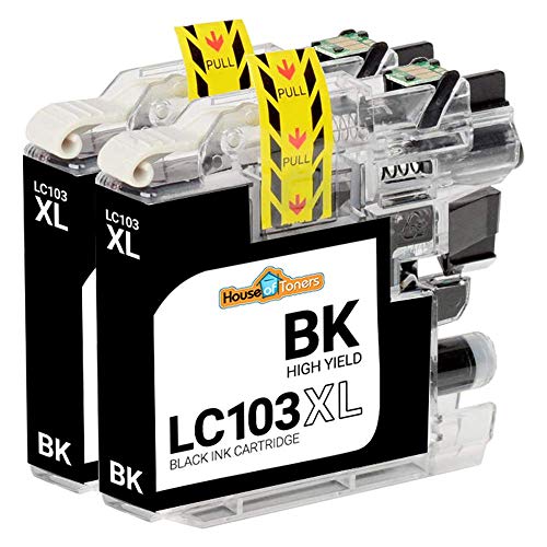 HouseofToners Compatible Ink Cartridge Replacements for Brother LC103BK (2 Black, 2-Pack)