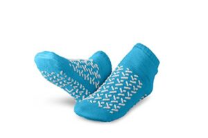 medline double-tread terry patient slippers, large, blue (pack of 48)